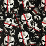 American Fire Fighter Skull Red Line USA Skulls - Exclusive