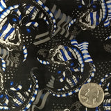 Blue Metallic Snake Flag Skulls