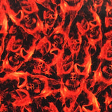 Red Flaming Skulls with Black Background