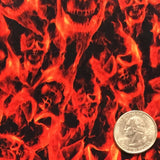 Red Flaming Skulls with Black Background