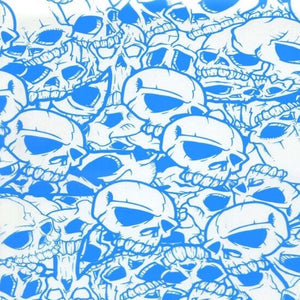 Blue Outlined Skulls