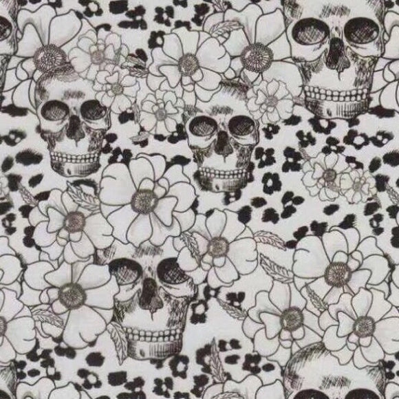 Black & Clear Flower Cheetah Skulls