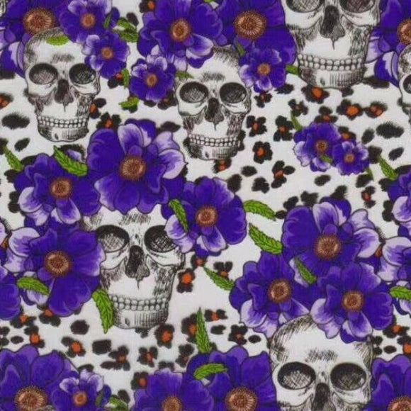 Purple Flower Cheetah Skulls
