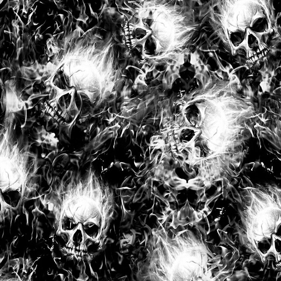 Black & Clear Burning Skulls Hydrographic film – DIP APE HYDROGRAPHICS
